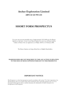 Short Form Prospectus