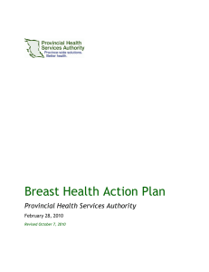 Breast Health Action Plan - Provincial Health Services Authority