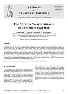 The Abrasive Wear Resistance of Chromium Cast Iron