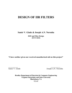 Design of IIR Filters