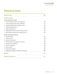 Statistical annex - Human Development Reports