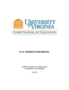 Ph.D. DISSERTATION MANUAL - Curry School of Education
