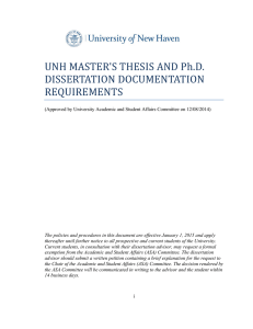 UNH Master`s thesis and Ph.D. dissertation documentation