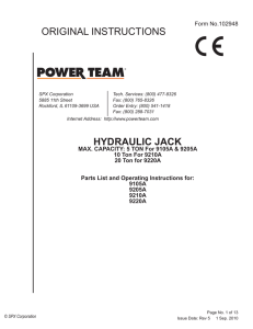 102948 - Hydraulic Jack 5, 10, 20 Ton