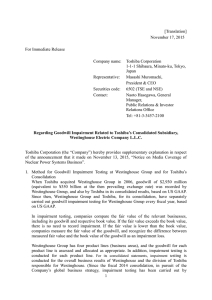 Regarding Goodwill Impairment Related to Toshiba`s Consolidated