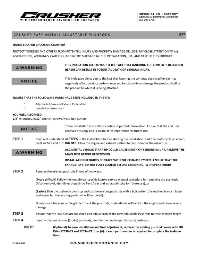 Installation Instructions Installation Instructions