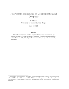 Ten Possible Experiments on Communication and
