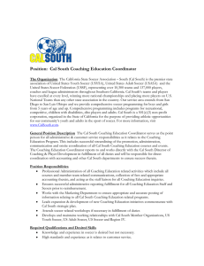 Position: Cal South Coaching Education Coordinator