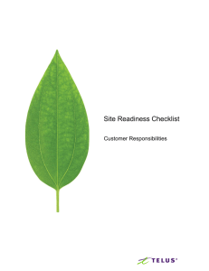 Customer Site Readiness Checklist