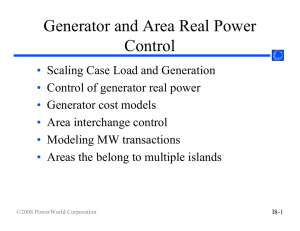 I08 Generator and Area MW Control