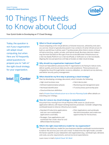 10 Things to Know about Cloud: Cloud Computing Models