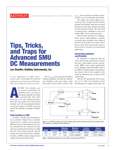 Tips, Tricks, and Traps for Advanced SMU DC Measurements