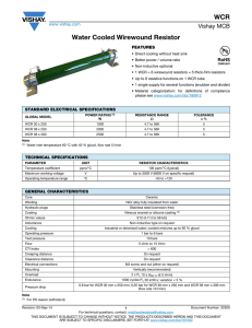 WCR Water Cooled Wirewound Resistor