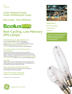 GE HID Lighting | Ecolux® Non-Cycling, Low Mercury HPS Lamps