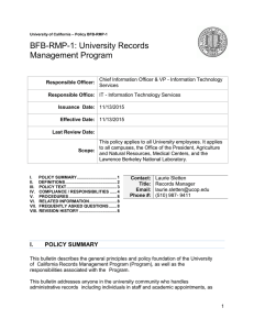 BFB-RMP-1: University Records Management Program