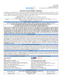 Sintex Industries Limited.