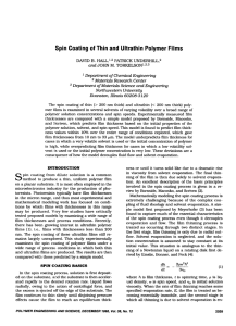 Spin coating of thin and ultrathin polymer films