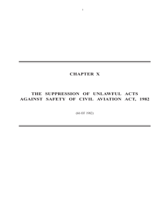 The Suppression of Unlawful Acts Against Safety of Civil Aviation Act