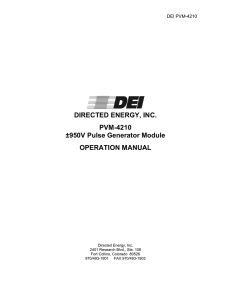 PVM-4210 Pulse Generator Operation Manual