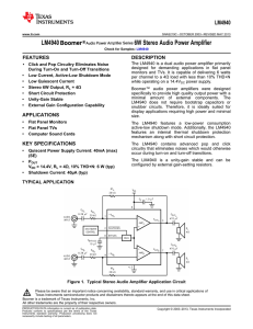 LM4940 6W Stereo Audio Power Amplifier (Rev