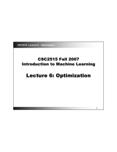 Lecture 6: Optimization