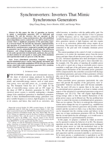 Synchronverters: Inverters That Mimic Synchronous Generators