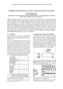 Islanding of Grid-connected PV Inverters