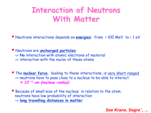 Interaction of Neutrons With Matter