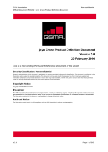joyn Crane Product Definition Document Version 3.0 20 February