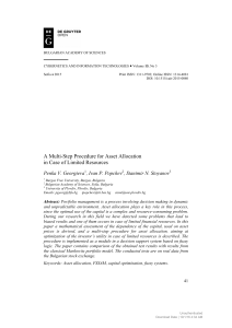 A Multi-Step Procedure for Asset Allocation in Case of