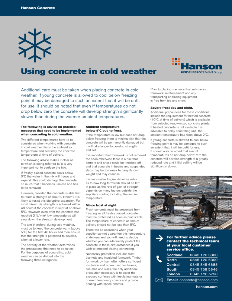 Using concrete in cold weather