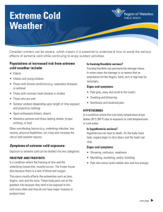 Extreme Cold Weather - Region of Waterloo Public Health