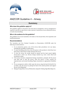ANZCOR Guideline 4 – Airway - New Zealand Resuscitation Council