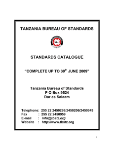 tbs_catalogue_june_2009 - Tanzania Bureau of Standards