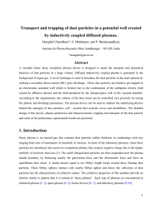 Transport and trapping of dust particles in a potential well