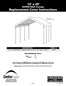 12` x 20` Replacement Cover Instructions