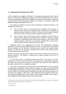 A. Safeguards Statement for 2014 - International Atomic Energy