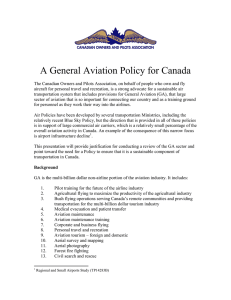 General Aviation Policy for Canada