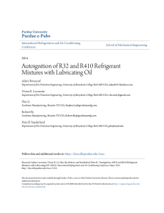 Autoignition of R32 and R410 Refrigerant Mixtures - Purdue e-Pubs