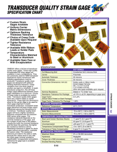 SGT Series Transducer Quality Strain Gage Specification Chart