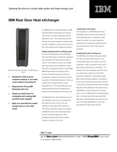 the specifications for the IBM Rear Door Heat eXchanger