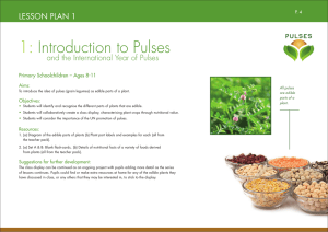 1: Introduction to Pulses - 2016 International Year of Pulses