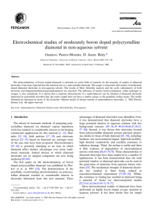 Electrochemical studies of moderately boron doped polycrystalline