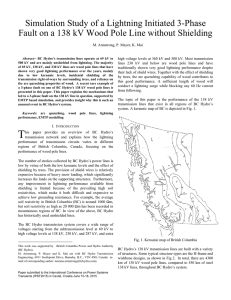 Simulation Study of a Lightning Initiated 3-Phase Fault on a