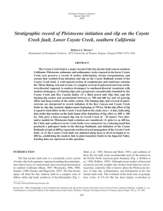 Stratigraphic record of Pleistocene initiation and slip on the Coyote