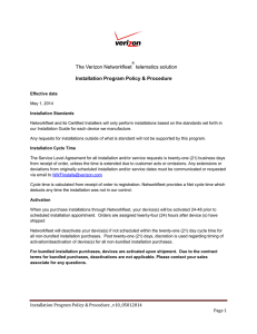 The Verizon Networkfleet telematics solution Installation Program