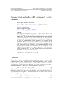 On generalized scaling laws with continuously varying exponents