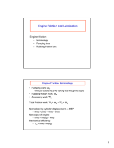 Engine Friction and Lubrication Engine friction