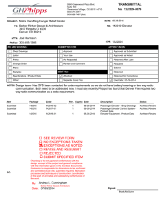 TRANSMITTAL SEE REVIEW FORM NO EXCEPTIONS TAKEN