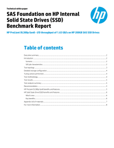SAS Foundation on HP Internal Solid State Drives (SSD) Benchmark